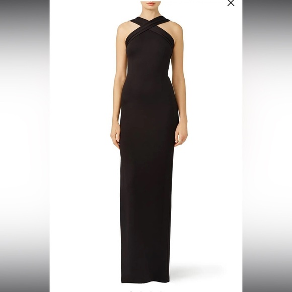 NICHOLAS Dresses & Skirts - NICHOLAS- Ponte Black Halter Dress. Size- See Measurements